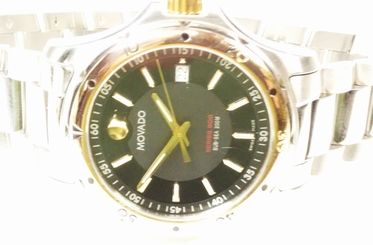 MOVADO 45mm SERIES 800 SUB SEA 14-1-20-1090 QUARTS DATE WATCH, BLACK DIAL