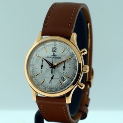 Jaeger LeCoultre Master Control Chronograph 18k Rose Gold watch.