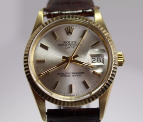 MENS ROLEX ALL SOLID GOLD 15037 RARE QUICK SET ALL ROLEX ORIGINAL
