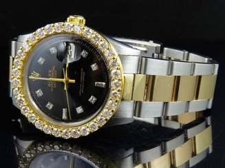 Rolex Datejust 2 Tone 18k Gold 36MM Stainless Steel Oyster Diamond Watch 5.6 Ct