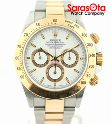 Rolex Daytona 16523 White Dial Two Tone 18K/Steel Zenith Automatic Men's Watch