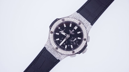 7 Ct White Diamond on Brand New Hublot Big Bang 44mm Watch Evolution Video ASAAR