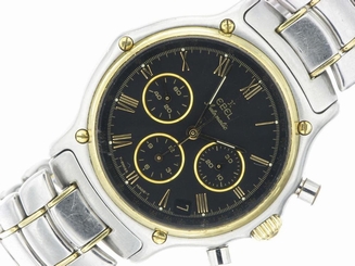 Ebel Sport Classic Chronograph Men's Steel & Gold Automatic Watch Zenith