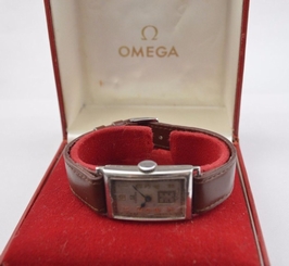  Rare Vintage Collectible Rectangular OMEGA Watch Cal. 20F St. Steel 1930's