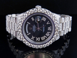 Mens Rolex Day-Date 2 II 18k 41MM President 218239 White Gold Diamond Watch 30.5
