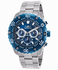 New Invicta 22517 Pro Diver Chrono Stainless Steel Blue Dial Men's Watch