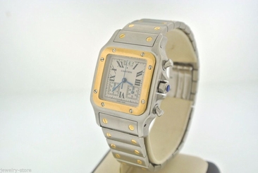Cartier Santos Galbee 18kt Yellow Gold & Stainless Steel Men's Watch, Swiss Made