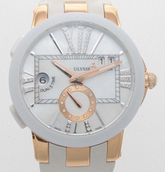 Ulysse Nardin 18k Rose Gold Executive Dual Time Lady 40mm On Rubber 246-10-3/391
