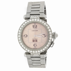 Pasha de Cartier 2475 Automatic Stainless Steel Watch 3.00CT. DIAMOND BEZEL