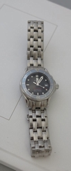 OMEGA SEAMASTER 300M REF 2583.80.00 LADIES 28MM BLUE NO BOX WITH PAPERS USED