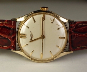 Longines 14K Solid Yellow Gold 17J 280 Vintage 1961 Swiss Dress Watch Leather