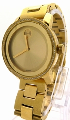  Movado Bold Yellow Gold-Tone Stainless Women's Diamond Watch 3600150