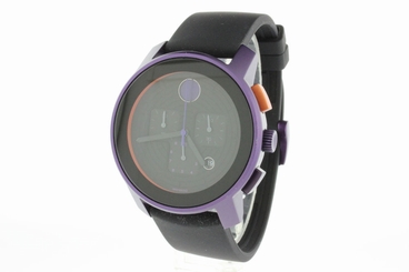 DISPLAY MODEL MOVADO BOLD UNISEX CHRONOGRAPH SWISS PURPLR CASE WATCH 3600169