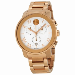 New Movado Bold Luxe Rose Gold-Tone Chronograph 40mm Unisex Watch 3600207