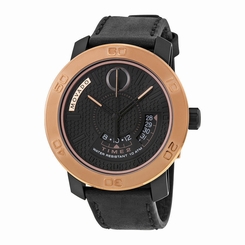 New Movado Bold Black Honeycomb Textured Dial Leather Strap Mens Watch 3600360