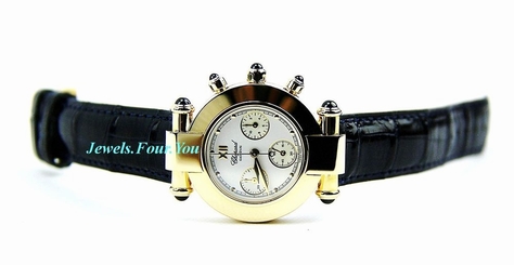 CHOPARD CHRONOGRAPH WATCH EMPERIALE 18K SOLID GOLD 383157 SAPPHIRE NEW BOX