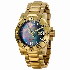 New Mens Invicta 6243 Reserve Excursion MOP Dial Gold Tone Bracelet Watch