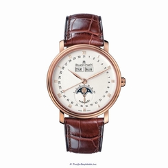 NEW Blancpain Villeret $19,400.00 gent's 18k Rose Gold Full Calendar watch.