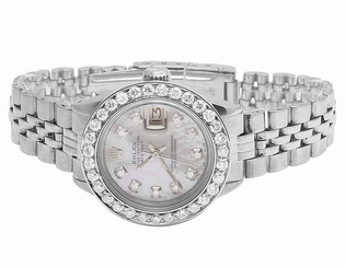 Ladies Stainless Steel 26MM Rolex Datejust Jubilee Bracelet Diamond Watch 2.5 Ct