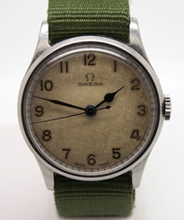 OMEGA WW2 MILITARY WRISTWATCH STEEL CASE HS8 6B DIAL AND HAND PATTERN DENNISON