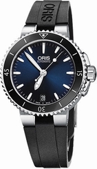 New Oris Aquis Date Rubber Strap Women's Watch 73376524135RS