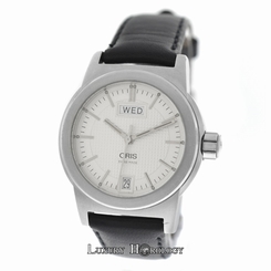 Mens Unisex Oris 7501 Big Crown Day Date Stainless Steel 34MM Automatic Watch
