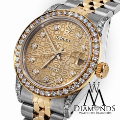 Mid-Size Ladies Rolex 78273 Datejust 2 Tone 31mm Jubilee Diamond Dial & Bezel
