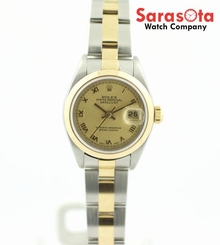 Rolex Datejust 79163 Champagne Roman Dial 18K/Steel Automatic Women's Watch