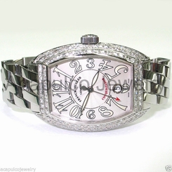 FRANCK MULLER Conquistador 8005 SC Stainless Steel Men's Diamond Watch Pre-Owned