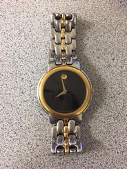 Movado 81 A2 873 Black Dial Two Tone Stainless Steel Quartz Dress Men's Watch