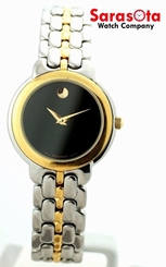 Movado 81.A1.833 Black Dial Two Tone Stainless Steel Swiss Quartz Women's Watch