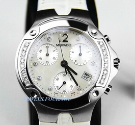 MOVADO SWISS DIAMOND CHRONOGRAPH QUARTZ WATCH 84C51892 ALLIGATOR NEW BOX $3850 1