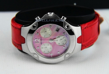 MOVADO SWISS CHRONOGRAPH QUARTZ WATCH 84C51892 CORAL ALLIGATOR NEW BOX $1950 3