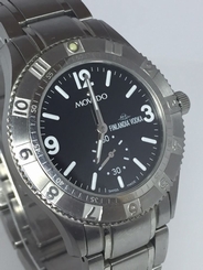 Movado Finlandia Vodka 84-N2-1890 Black Dial Stainless Steel Men's Watch (D115)