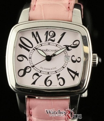 New JeanRichard 26113-11-91A Steel Pink Arabic & Leather Box/Papers/Warranty