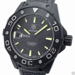 Auth TAG HEUER Aquaracer Calibre 5 WAJ2180.FT6015 Full Black Automatic Men's
