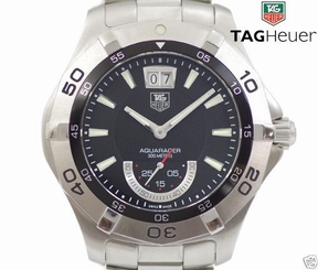 Auth TAG HEUER Aquaracer Grand Date WAF1010 SS Quartz Men's watch