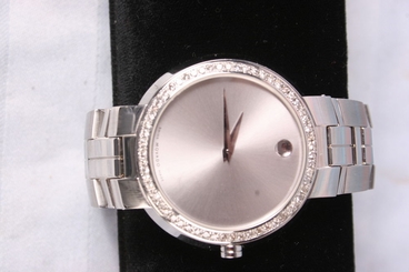 New Men's Authentic Movado artiko 0.80ct.apx.custom set real Diamond watch
