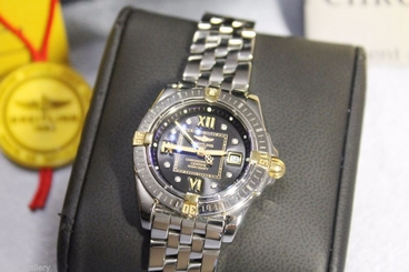 Breitling WINDRIDER COCKPIT Lady Two-tone 18k Diamond Blue Dial Watch B71356