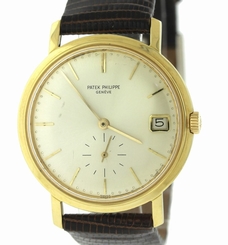 Vintage Patek Philippe Calatrava 3445 18k Yellow Gold Automatic Date Dress Watch