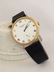 Men's Patek Philippe Calatrava 34mm 18k Yellow Gold Side Seconds Box & Cover