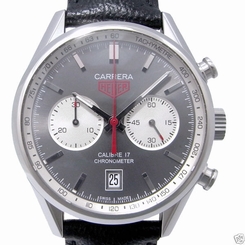 Auth TAG HEUER Carrera Calibre 17 CV510.FC6310 SS x Leather Automatic Men's