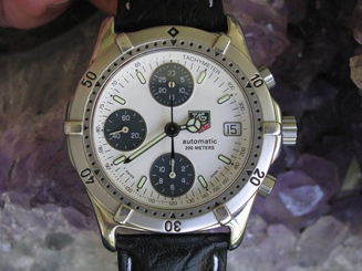 TAG Heuer CE2118 Stainless Steel Automatic Chronograph Wrist Watch, Valjoux 7750