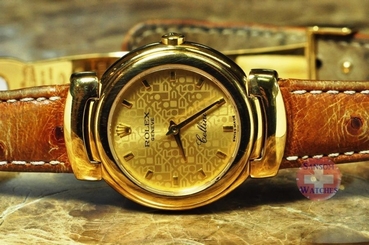 Rolex Cellini Yellow Gold Ladys 6621 Leather Strap with Deployed Buckle
