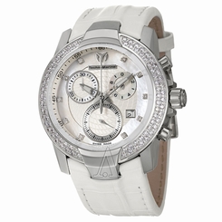 NWT $6900 TECHNOMARINE LADIES WHITE "UF6" DIAMOND CHRONO YACHTING XLARGE WATCH