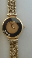 CHOPARD "HAPPY DIAMONDS" 18K SOLID GOLD & DIAMOND QUARTZ WATCH. RRP $13,995.