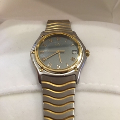 EBEL CLASSIC WAVE SPORT WATCH 18k GOLD STAINLESS STEEL & QUARTZ WATCH