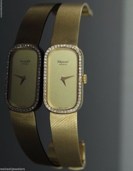 $11,500 Lady Chopard 18k Yellow Gold Original Diamond Watch 6'' Oval Model #5074