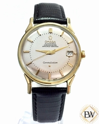 Serviced Vintage Omega Constellation 18K ST Cal 561 Ref 14393 Pie Pan Dial W/Box