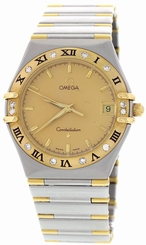 Men's Omega Constellation 18K Yellow Gold & SS with Diamonds 141365